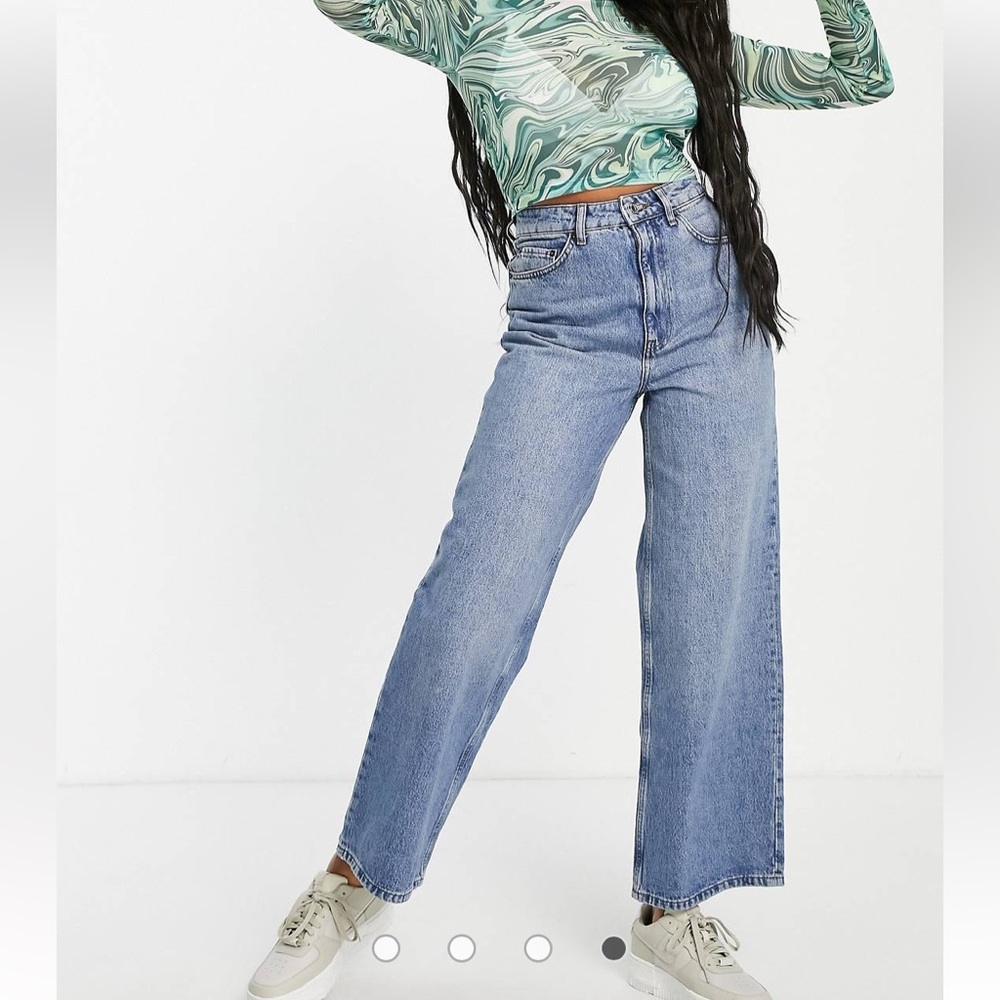 ASOS DESIGN Hourglass cotton blend high rise 'relaxed' dad jeans size 26